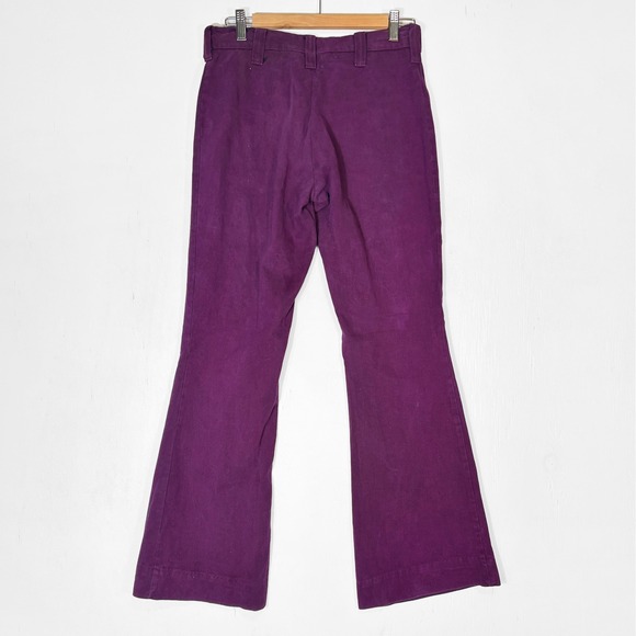 VTG 70s Purple Lace Up Bell Bottoms Sz S Hippie Disco Boho Jimi Hendrix‎ - Picture 3 of 7